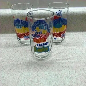 3 Vintage Diet Pepsi Right One Uh Huh Glasses